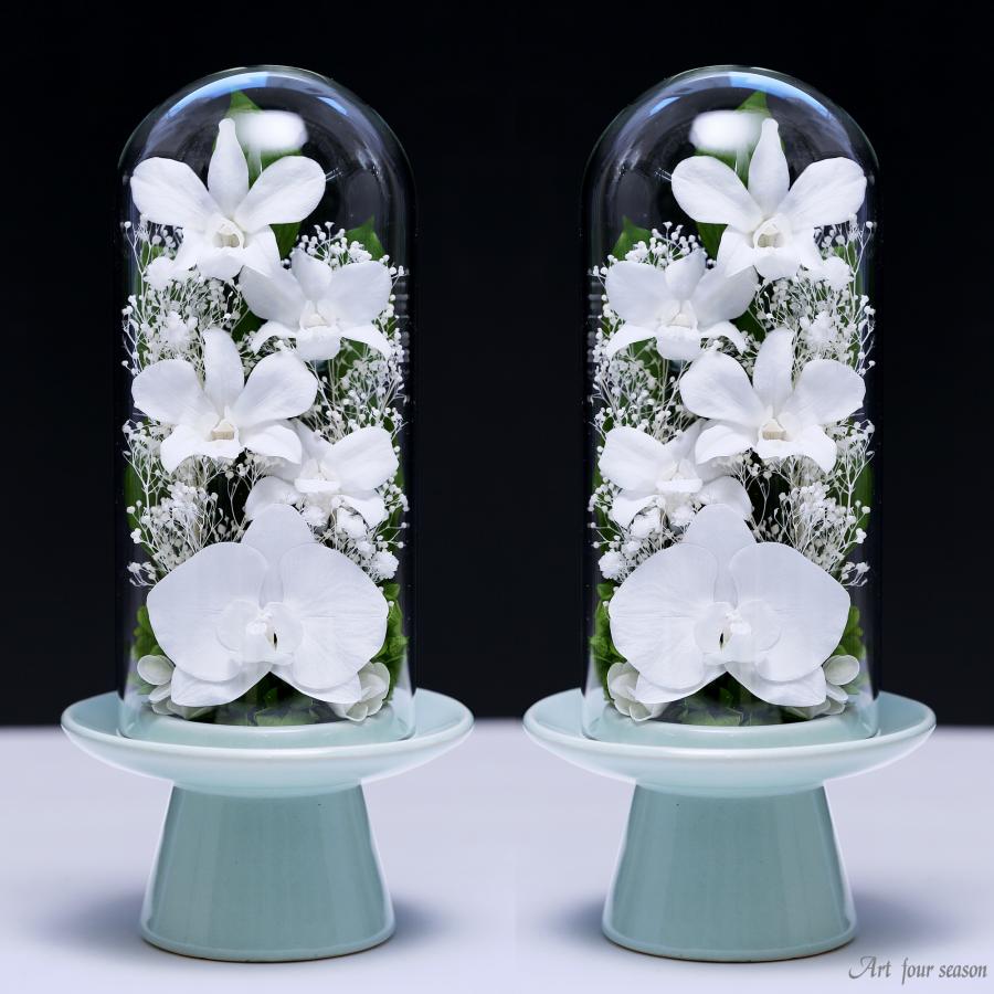 ガラスドーム一対仏花プリザーブドフラワーお手入れ不要 楽天市場】【即日発送】送料無料 プリザーブドフラワー ガラスドーム