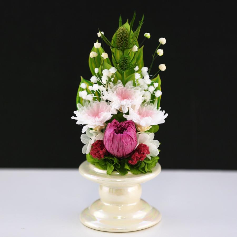 プリザーブドフラワー 仏花 ブリザードフラワ- 仏花 仏壇用 お供え花 枯れないお花 プリザーブドフラワー 仏花 ガラスドーム 供花 【ことね菊Vase 】 | アートフォーシーズン | 09
