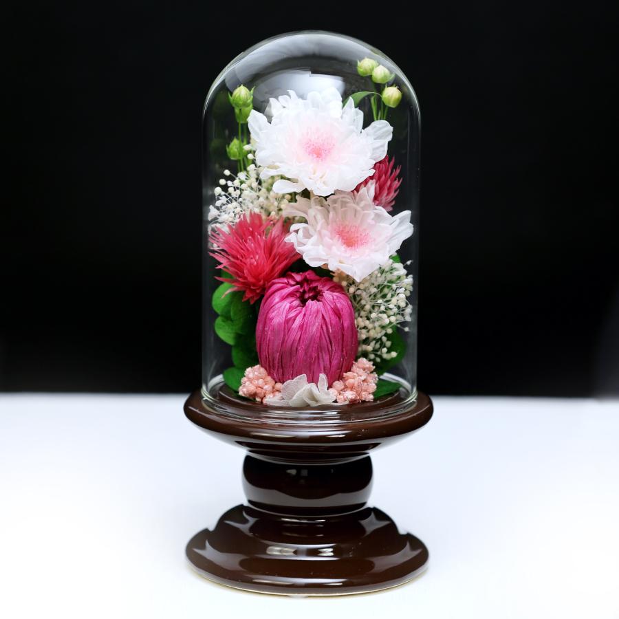 仏花プリザーブドフラワー 仏花 ミニ ガラス お供え花 ブリザードフラワー 花 仏壇 法事 アレンジメント アートフォーシーズン 【Mini輪菊Glass】 | アートフォーシーズン | 25