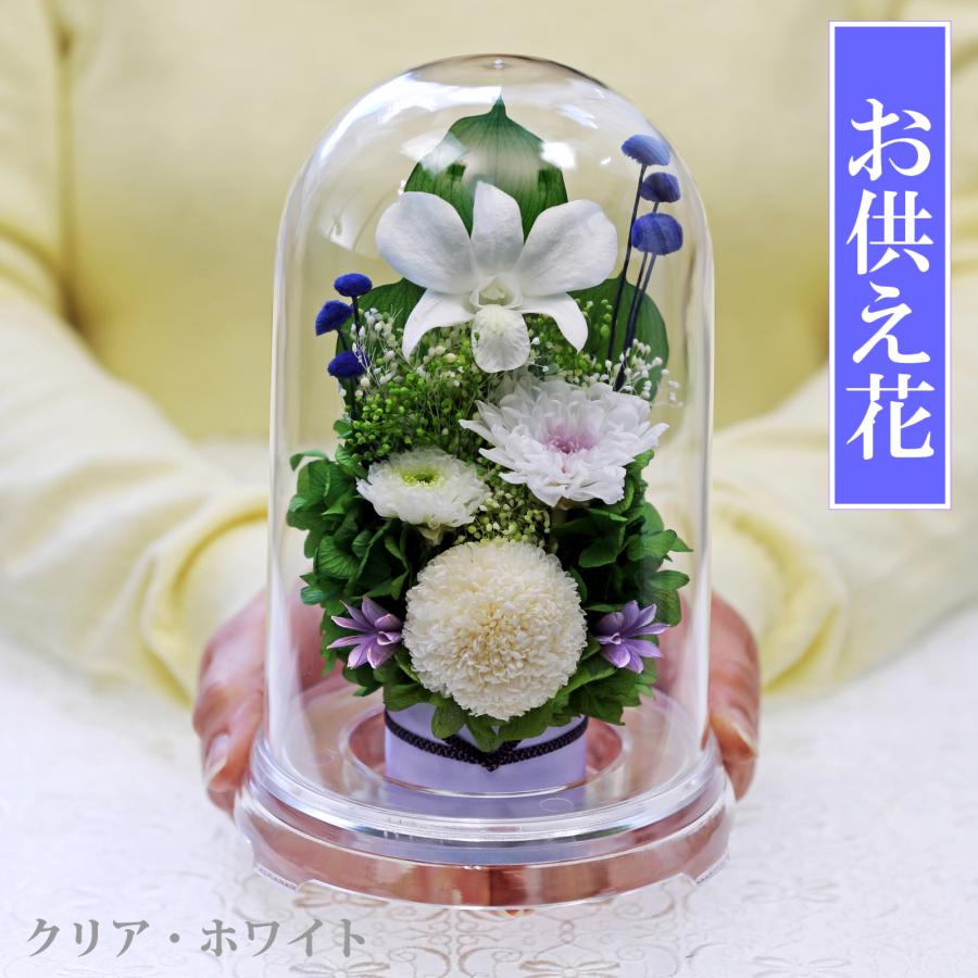 プリザーブドフラワー 仏花 ブリザードフラワ- 仏花 仏壇用 お供え 枯れないお花 プリザーブドフラワー 仏花 ガラスドーム 供花【マムドーム】 | アートフォーシーズン | 12