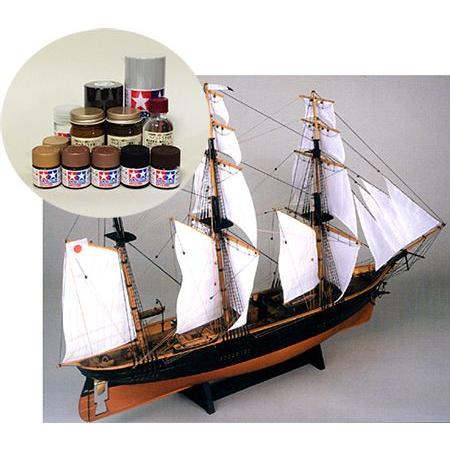 ウッディジョー/木製帆船模型 1/75咸臨丸[帆付・帆走]＋塗料セット｜a9ayoka
