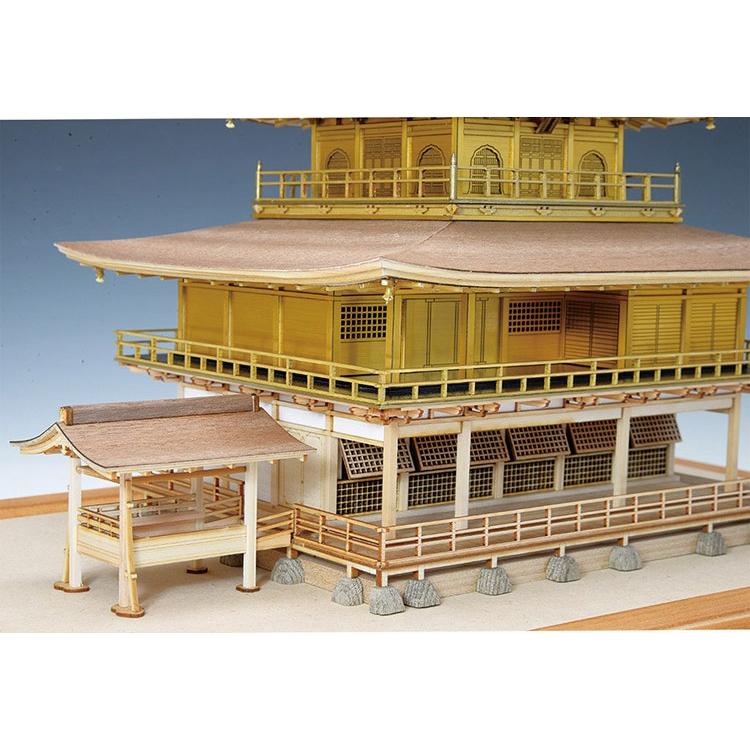 Woody JOB 金閣寺 1/75模型キット Amazon | ウッディジョー 1/75 鹿苑寺 金閣 白木 木製模型 組み立て