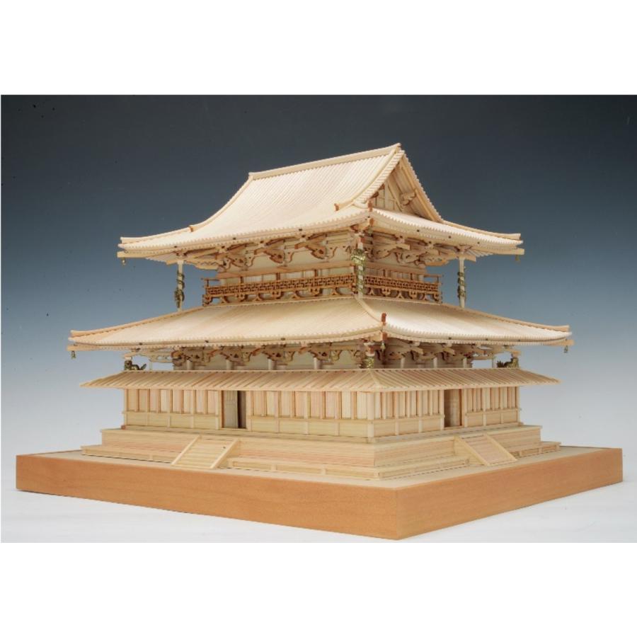 ウッディジョー/木製建築模型 1/75法隆寺・金堂（改）+塗料セット