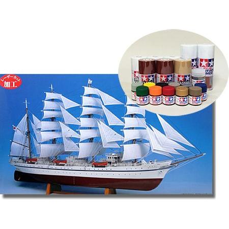 ウッディジョー/木製帆船模型 1/160新日本丸[帆付]＋塗料セット