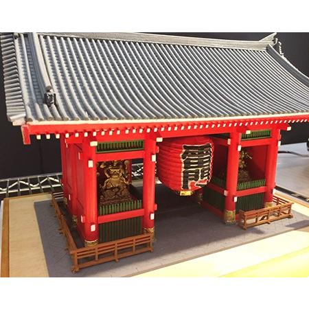 為し終える品＜ペンキ塗り仕上＞ 木製組み上げるひな形 浅草寺・雷門（1/50） 建物-ゲーム、おもちゃ