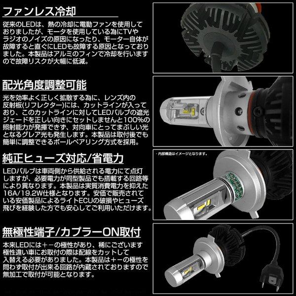 エスティマ 30系/40系/ACR30W/ACR40W/MCR30W/MCR40W 前期/後期 LED ヘッドライト ロービーム/ハイビーム Hi/Lo 切替 H4 12000LM 高輝度LED 50W 3色展開｜aa-moll｜08