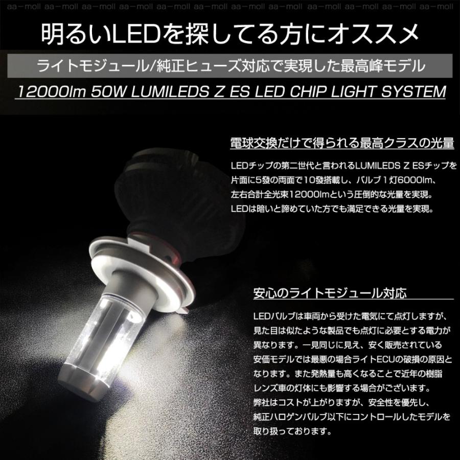 【富士の輝き】ハイビーム電球　４個セット LED ヘッドライト ロービーム/ハイビーム Hi/Lo 切替 H4 12000LM 高