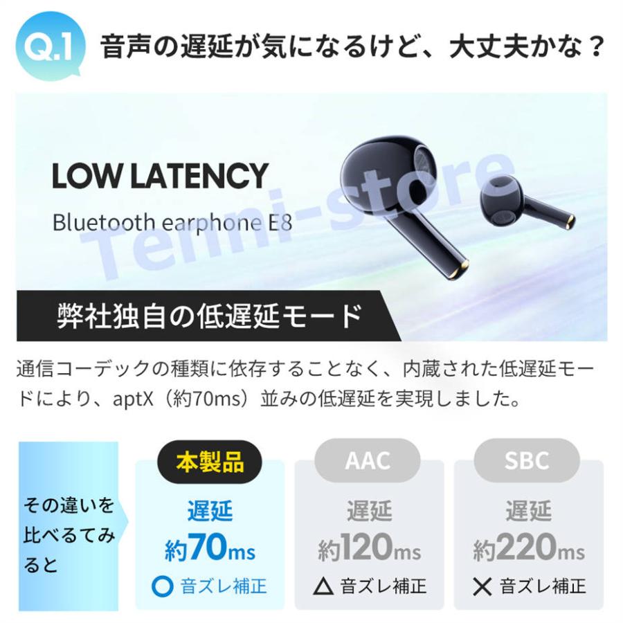 ワイヤレスイヤホン Bluetooth5.3 インナーイヤー型 超指向性 音漏れゼロ 14.6mmドライバー 通話音クリア 瞬間ペアリング 左右独立型｜aa-store｜16