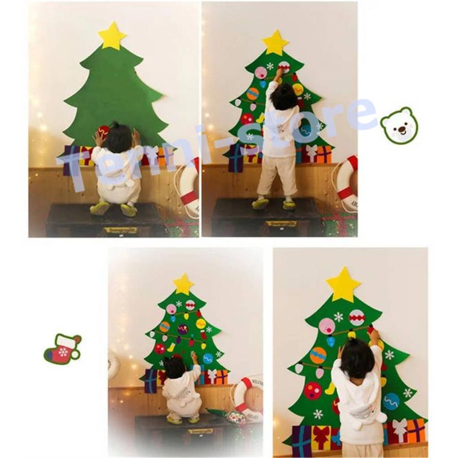 クリスマス 飾り クリスマスツリー DIY フェルトツリー 子供 布製フェルト 部屋 壁掛け デコレーション タペストリー 手作りクリスマス｜aa-store｜03