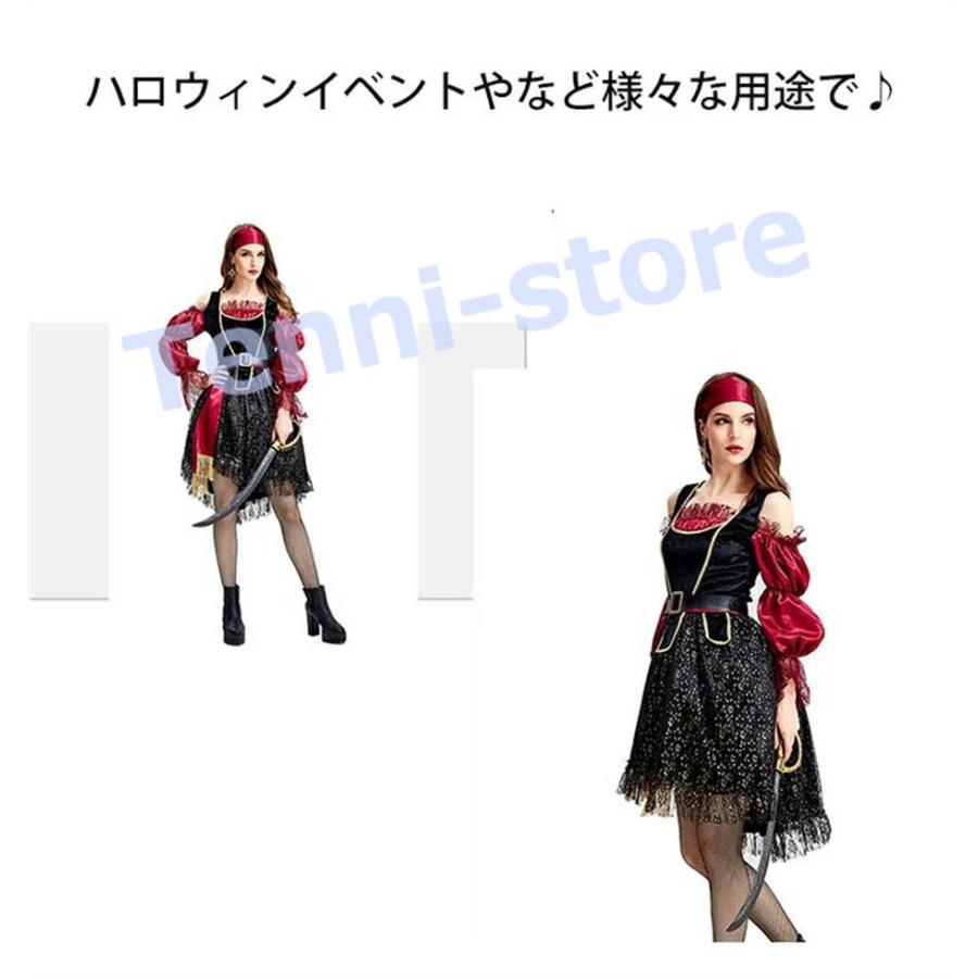 ハロウィン衣装  女海賊 コスプレ ドレス 仮装　パイレーツ コスチューム 女性 海賊船長 パイレーツ 海賊 コスプレ衣装 イベント 3点セット｜aa-store｜07