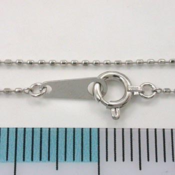 長さ42センチ 0.8ミリ幅 カットボールチェーンネックレス(幅0.8mm 長さ42cm)K18WG/K18PG/K18Gの画像