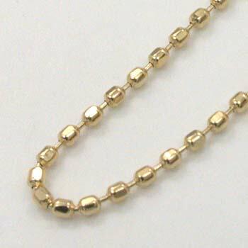 長さ42センチ 0.8ミリ幅 カットボールチェーンネックレス(幅0.8mm 長さ42cm)K18WG/K18PG/K18Gの画像