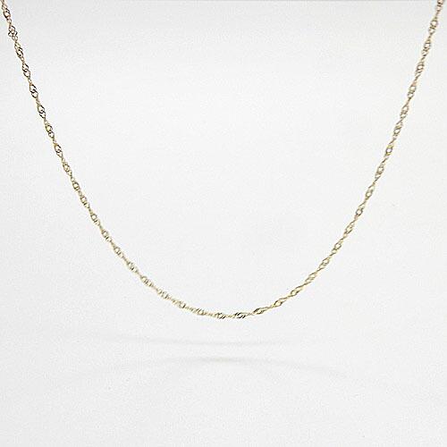 チェーン ネックレス 40センチ 18金ゴールド スクリューチェーン （幅
