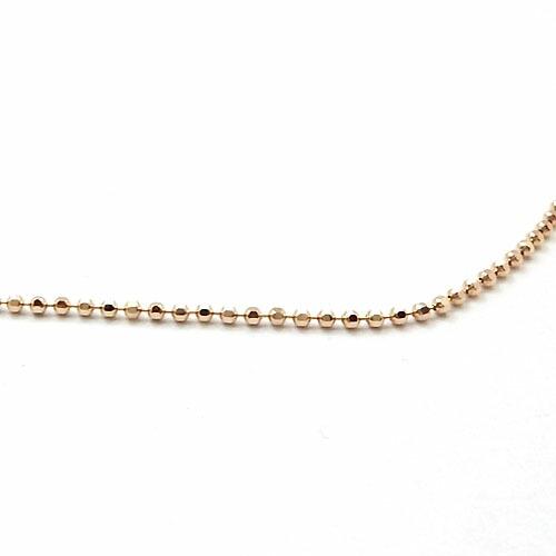 1.5ミリ幅 カットボールチェーン 45センチ18金ゴールド、又はK18WG カットボールチェーン(幅1.5mm45cm/長さ調整可能)送料無料の画像
