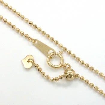 1.5ミリ幅 カットボールチェーン 45センチ18金ゴールド、又はK18WG カットボールチェーン(幅1.5mm45cm/長さ調整可能)送料無料の画像