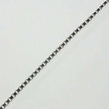 18金ホワイトゴールド  0.7ミリ幅べネチアンチェーン ネックレス(幅 0.7mm・長さ40cm）送料無料の画像