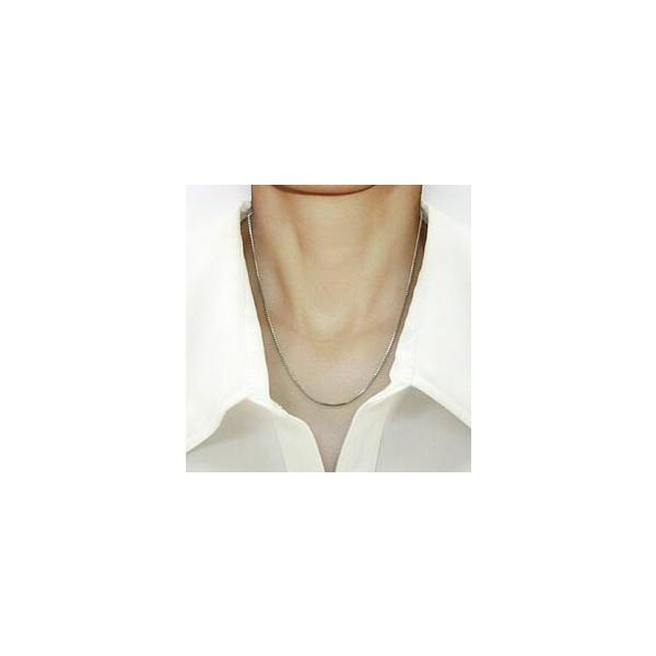 JZ52★pt850 長50cm 幅1mm 調整可能 ベネチアン ベネチアン チェーン プラチナ ネックレス 約 1.0mm幅 スライド式 長さ