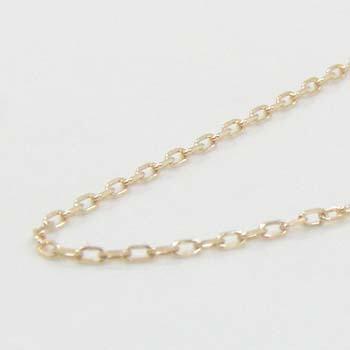 ピンスライド　引き輪プレートなし 　0.28線形　18金ゴールドスライドピン　小豆チェーン（幅0.9mm・長さ45cm）長さ調整・抜き差し可能・の画像