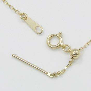 長さ70センチ 小豆チェーン スライドピン　0.28線形　ネックレス（幅0.9mm）長さ調整・抜き差し可能・引き輪プレート付K18PG/K18G/K18WGの画像