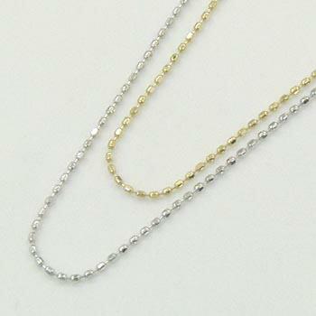 18金ホワイトゴールド スライドピン　0.6ミリ幅 45センチカットボールチェーン(幅0.6mm・長さ45cm/長さ調整可能)の画像