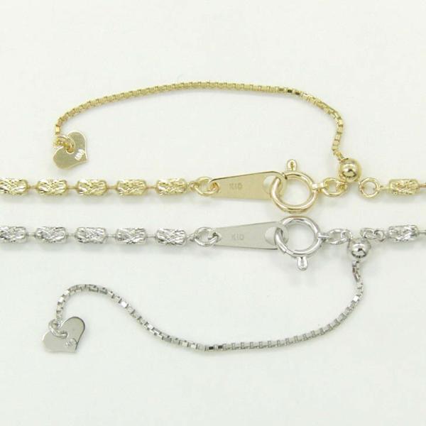 長さ50センチ  10金(K10) ネックレス ローラーシリンダーチェーン (幅2mm・長さ50cm）送料無料の画像
