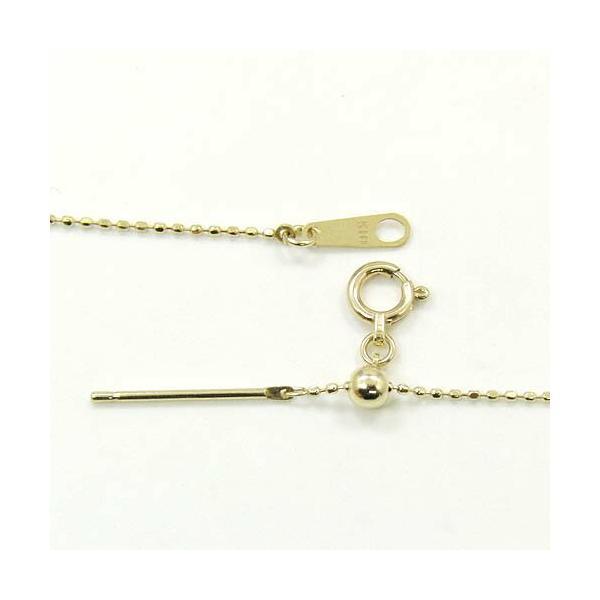 18金ゴールド　長さ50センチ スライドピンカットボールチェーン ネックレス(幅0.8mm・長さ50cm/長さ調整・抜き差し可能)送料無料の画像