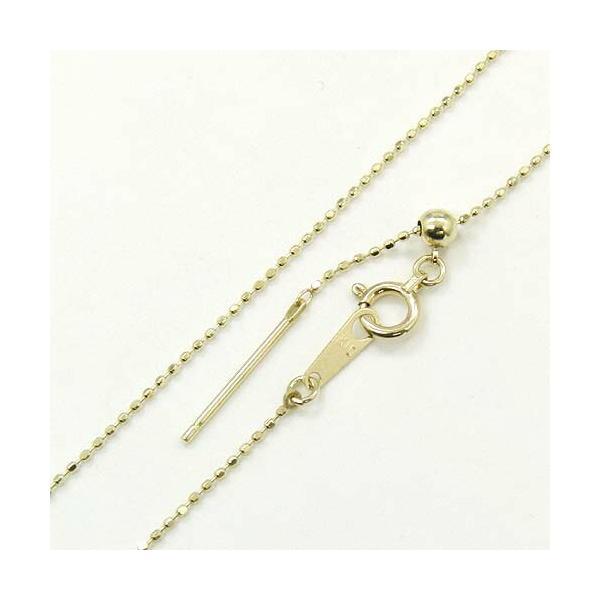 18金ゴールド　長さ50センチ スライドピンカットボールチェーン ネックレス(幅0.8mm・長さ50cm/長さ調整・抜き差し可能)送料無料の画像