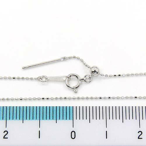 18金ゴールド　長さ50センチ スライドピンカットボールチェーン ネックレス(幅0.8mm・長さ50cm/長さ調整・抜き差し可能)送料無料の画像