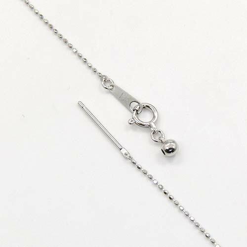 18金ゴールド　長さ50センチ スライドピンカットボールチェーン ネックレス(幅0.8mm・長さ50cm/長さ調整・抜き差し可能)送料無料の画像