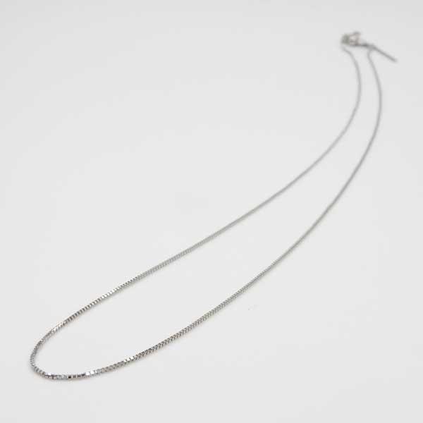 長さ45センチ プラチナ(Pt850) スライドピンベネチアンチェーン 全長45cm ネックレス 小穴Top用長さ調節可能(幅0.6ミリ・長さ45センチ）送料無料の画像