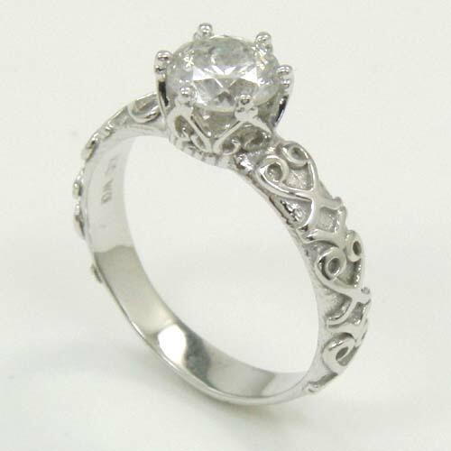 ダイヤ　リング　10金ホワイトゴールド　ダイヤモンド　0.9ct　リング　TypeAの画像