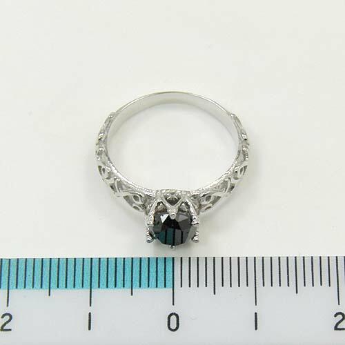 プラチナ(Pt900) ブラックダイヤモンド　1カラットリング　一粒送料無料  即納品(4日前後発送)可能の画像