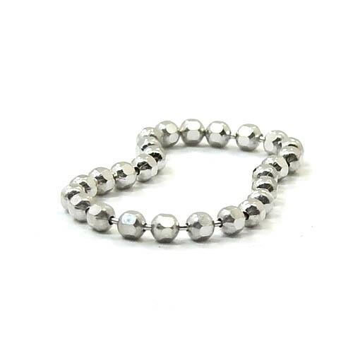 18金ホワイトゴールド　幅1.5mm　カットボール　チェーンリング_1