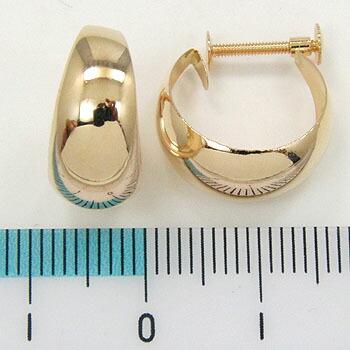 18金ホワイトゴールド/18金ピンクゴールド/18金ゴールド3種類からお選びいただけます。 フープイヤリング(幅8mm 外径15mm)送料無料の画像