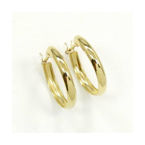 18金ゴールド フープピアス(幅2ミリ・外径13ミリ)送料無料