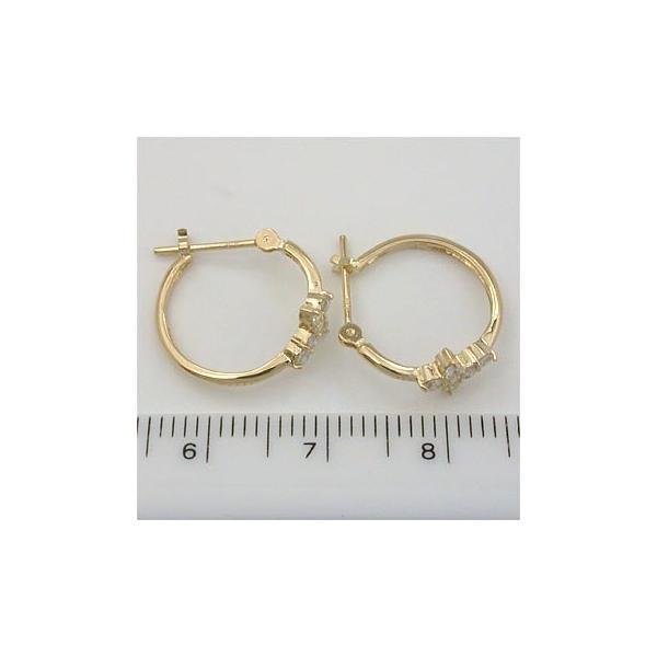 18金ゴールド/18金ホワイトゴールド2種類からお選びいただけます。天然ダイヤ0.1ctx2クロスピアス typeAAの画像
