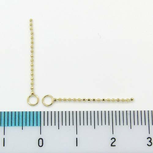 k18 18金 ボールチェーン　ピアスチャーム 18金ゴールド(K18)カットボールチェーンピアス芯用チャーム（1ペア/幅1
