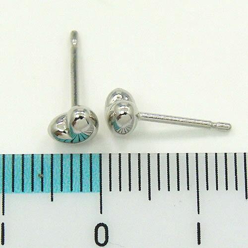プラチナ(PT900) ハート形ピアス(大)(太さ0.9mmx長さ10mm芯・シリコン