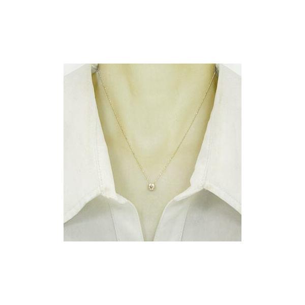 18金ゴールド ライトブラウンダイヤ(I-1) 0.35ct リバーシブルペンダントヘッド (地金面(裏)鏡面加工)送料無料の画像