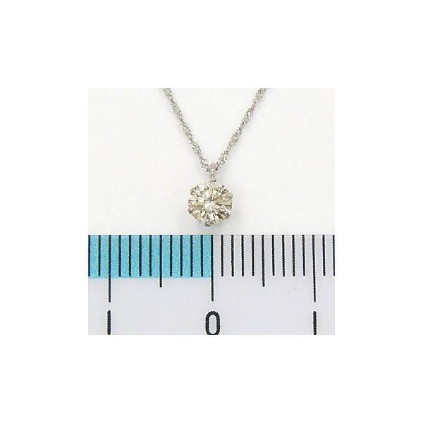 プラチナ(Pt900) シャンパンカラー(SIクラリティ)ダイヤモンド0.4カラット6本爪ペンダント ネックレス(スクリューチェーン40センチ)の画像
