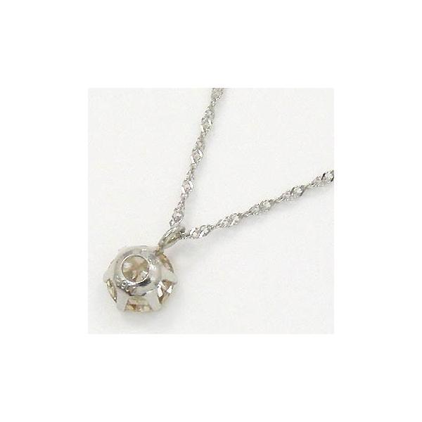 プラチナ(Pt900) シャンパンカラー(SIクラリティ)ダイヤモンド0.4カラット6本爪ペンダント ネックレス(スクリューチェーン40センチ)の画像