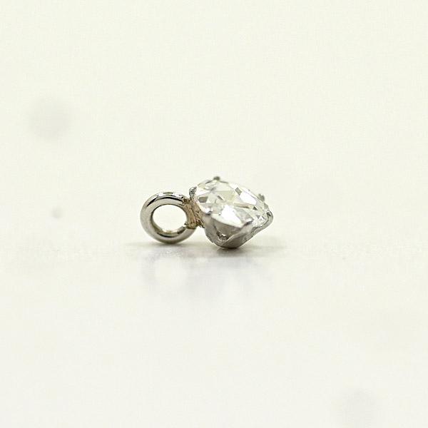 ピン用　ダイヤモンド　プラチナ　一粒　ローズカット　ペンダントトップ　Pt900スライドピン専用　一粒　0.05ct　ペンダントトップのみの販売の画像