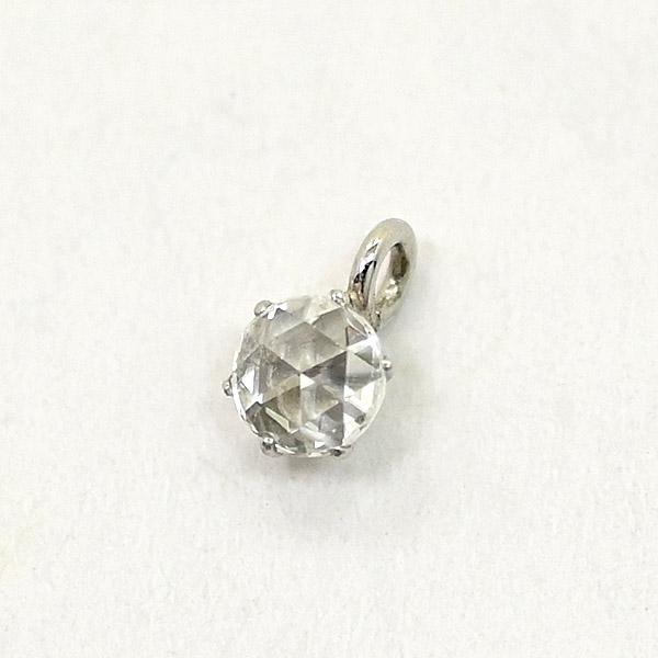 ピン用　ダイヤモンド　プラチナ　一粒　ローズカット　ペンダントトップ　Pt900スライドピン専用　一粒　0.05ct　ペンダントトップのみの販売の画像