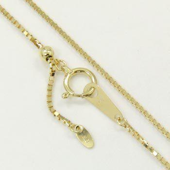 １ミリ ベネチアン K18ゴールド、K18PG、K18WG3種類からお選びくださいベネチェーン(幅1.0mm　長さ45cm/長さ調節可能)の画像