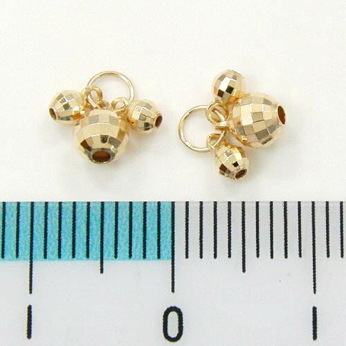 内径1.9ミリ 18金 丸玉ミラーボールフープ用チャーム(内径1.9mm
