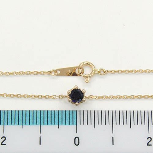 18金ピンクゴールド　アイオライト　4mm　ブレスレット　全長17cmの画像