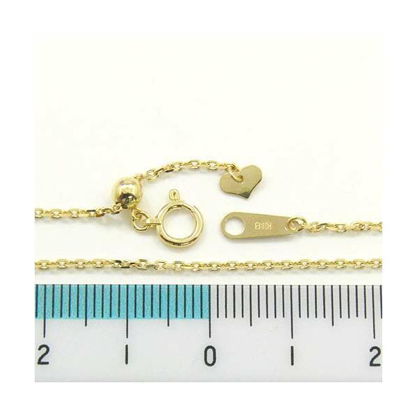 ゴールド ブレスレット 長さ-19cm 18金ゴールド 小豆チェーンブレスレット（幅1.38mm・全長19cm/長さ調節