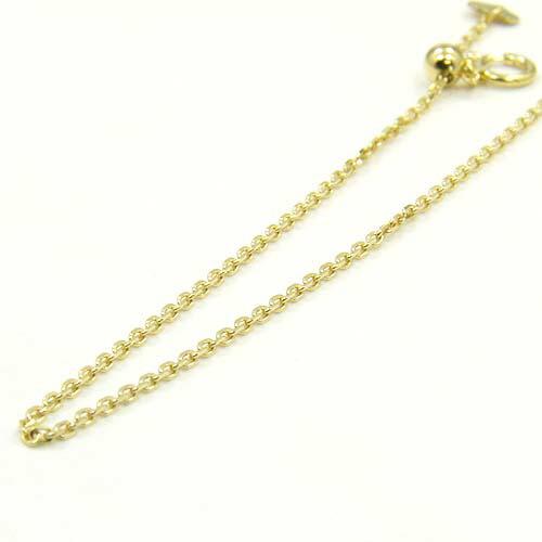 18金ゴールド 小豆チェーンブレスレット（幅1.38mm・全長19cm/長さ調節