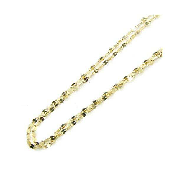 チェーン 50センチチェーン18金ゴールド 二連ペタル ネックレス(幅