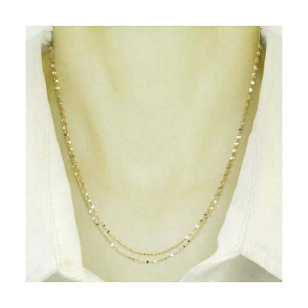 チェーン 50センチチェーン18金ゴールド 二連ペタル ネックレス(幅